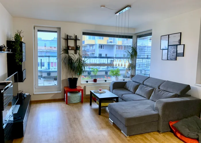 Pronájem bytu 2+kk, 56m², terasa 81 m2, Nová Harfa
