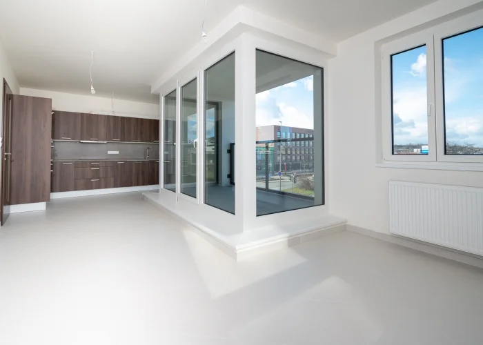 Pronájem bytu 2+kk/L/G, novostavba, nezařízený, 61 m2, Praha 9 - Hloubětín