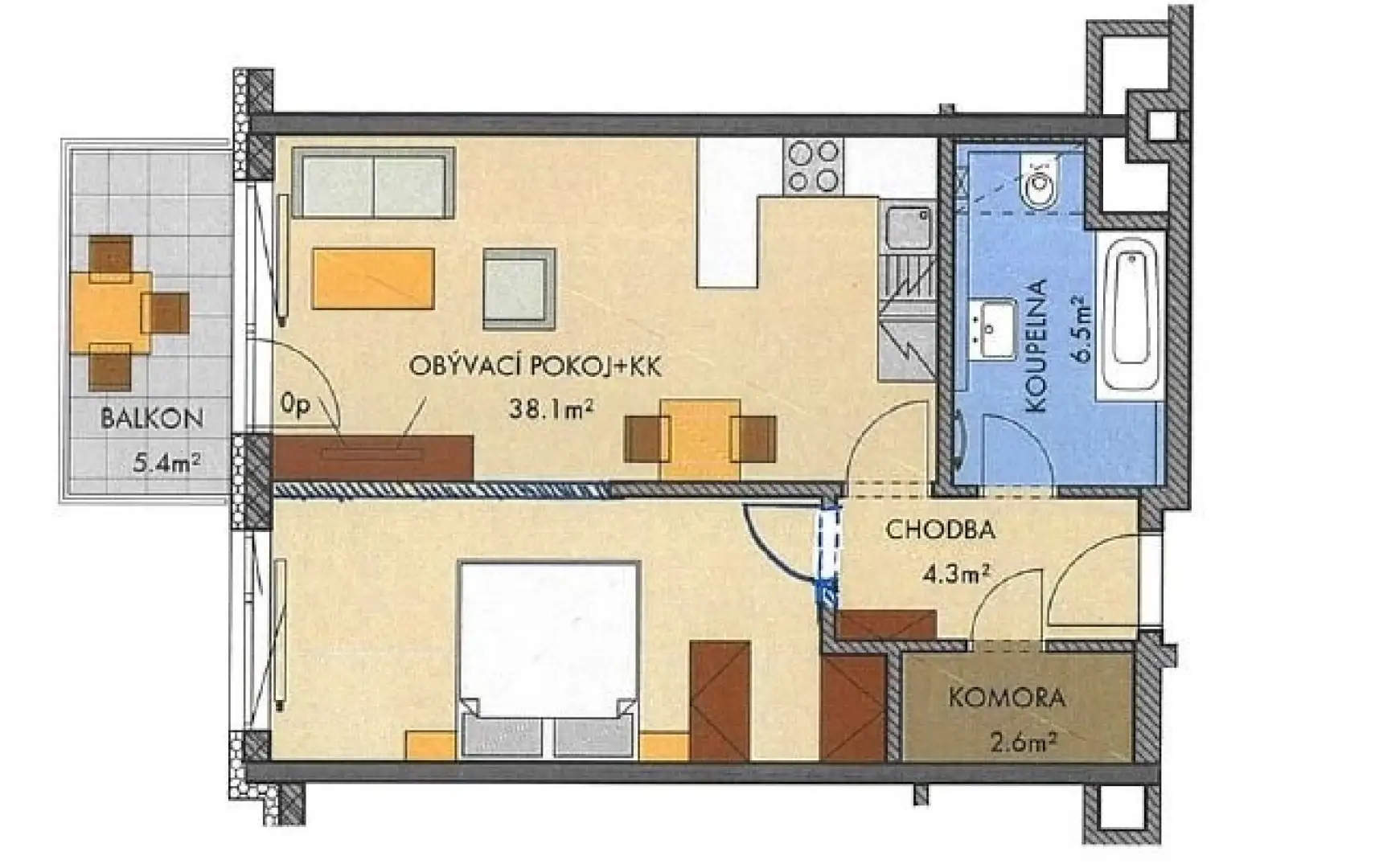 Pronájem bytu 2+kk/B, novostavba, nezařízený, Praha 9 - Střížkov