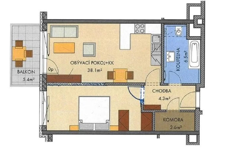 Pronájem bytu 2+kk/B, novostavba, nezařízený, Praha 9 - Střížkov