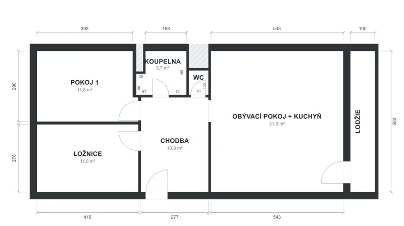 Pronájem bytu 3+kk 72 m², Říčany