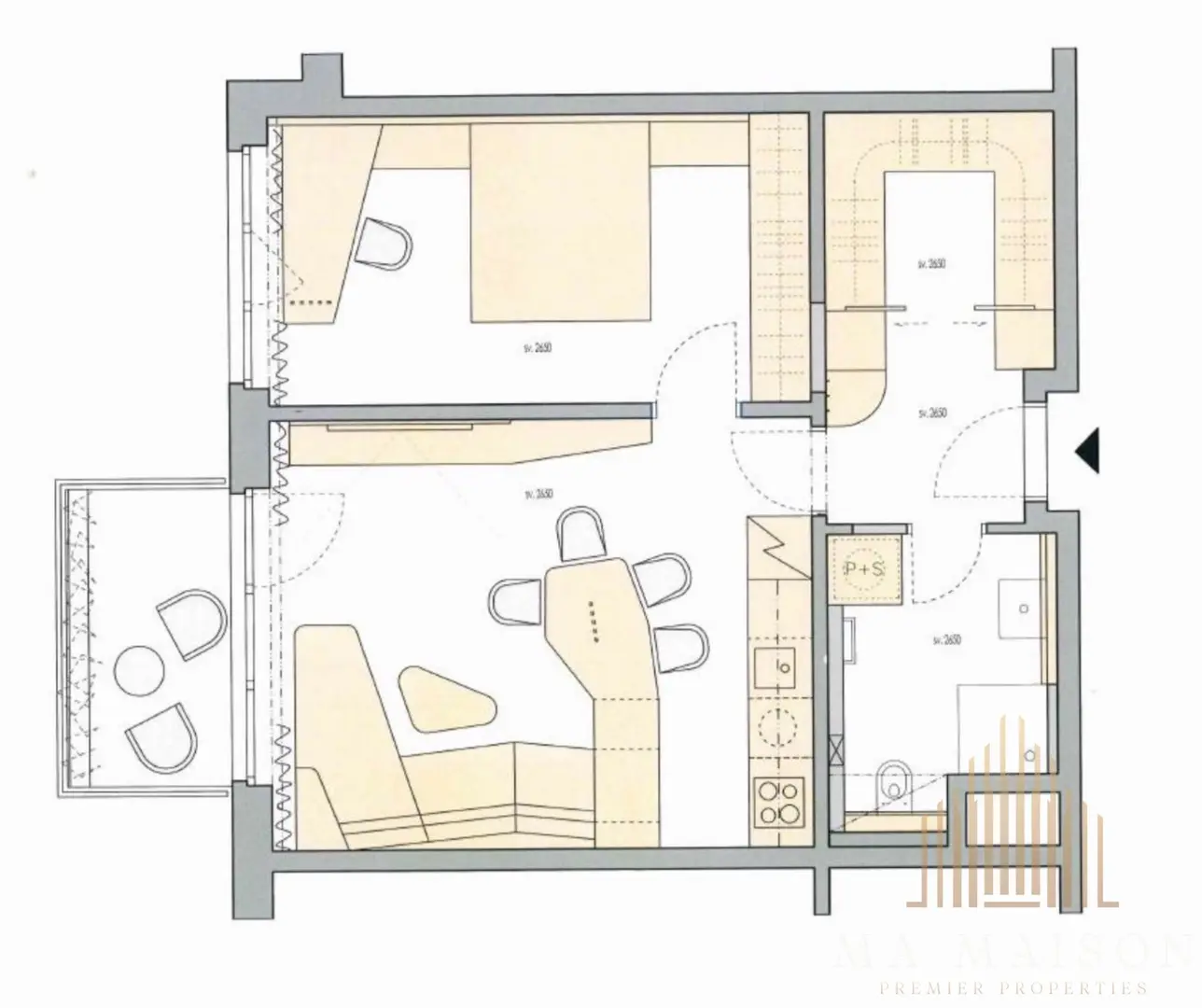 Pronájem bytu 2+kk, 62 m², designový nábytek, Praha Stodůlky - Britská čtvrť