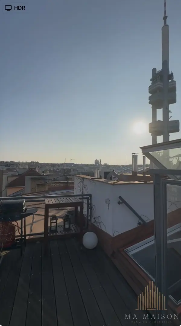 Pronájem krásného bytu s terasou a výhledem na Žižkovskou věž - 3+kk, 95 m² - Praha - Žižkov