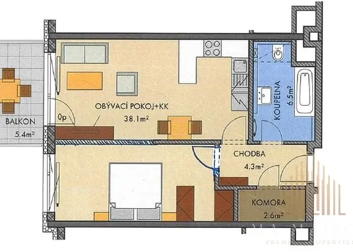 Pronájem bytu 2+kk/B, novostavba, nezařízený, Praha 9 - Střížkov