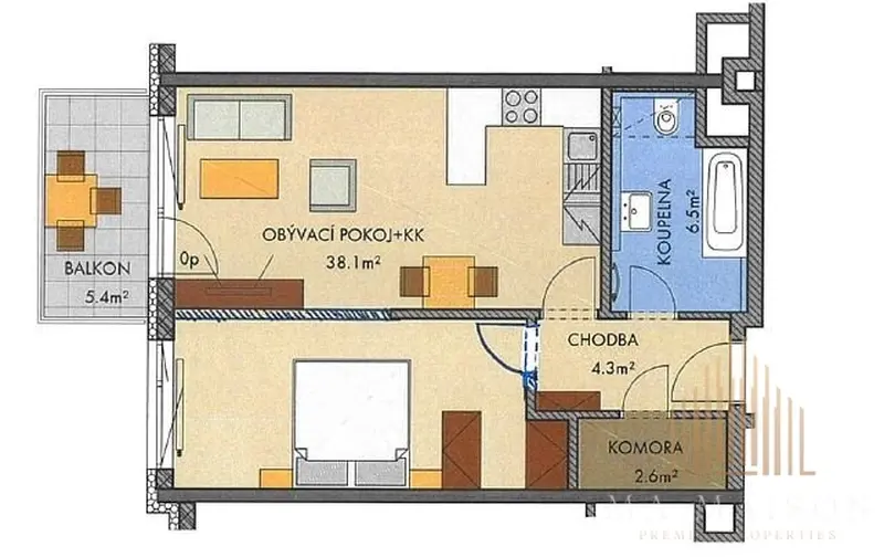 Pronájem bytu 2+kk/B, novostavba, nezařízený, Praha 9 - Střížkov