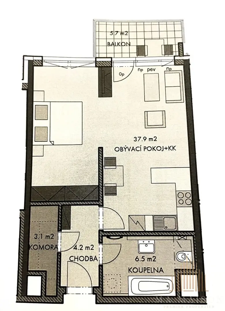 Prodej bytu 2+kk o výměře 54m² - Praha - Dolní Měcholupy