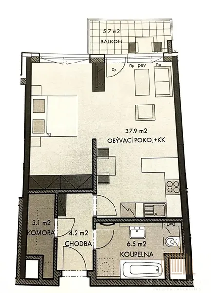 Prodej bytu 2+kk o výměře 54m² - Praha - Dolní Měcholupy