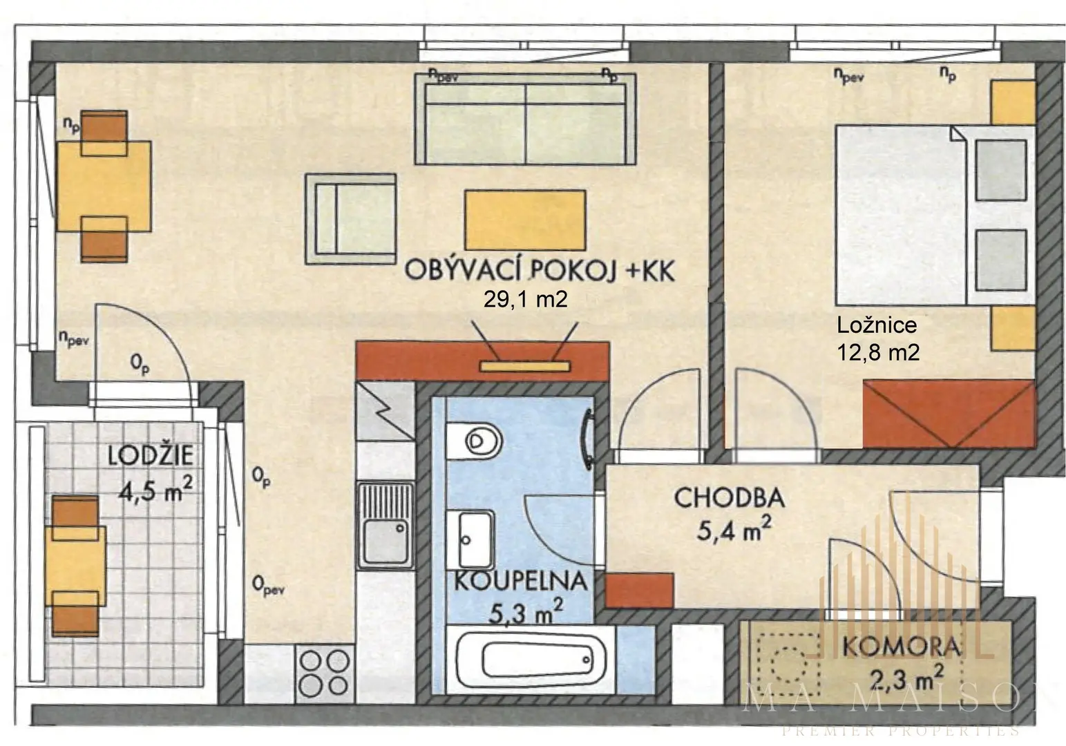 Prodej bytu 2+kk, 59,4m2 s balkónem, ulice Františka Jansy, Praha - Dolní Měcholupy