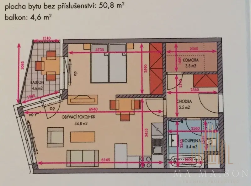 Pronájem bytu 2+kk  51m² - Praha - Dolní Měcholupy